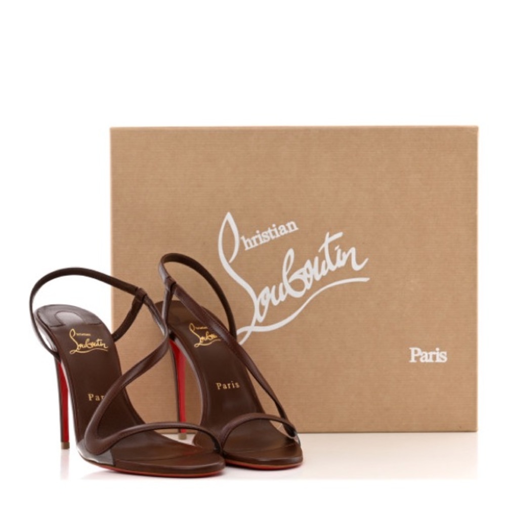 CHRISTIAN LOUBOUTIN 
Nappa PVC Rosalie 100 Sandals 35/12